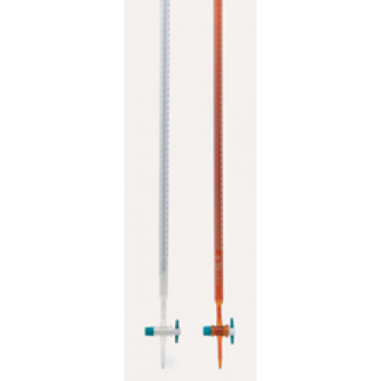 Burette trắng, nâu khóa nhựa 