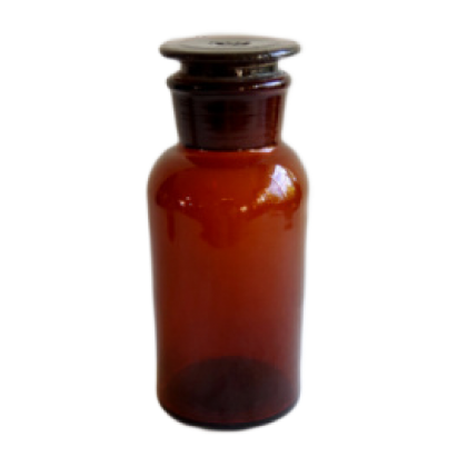 Chai thủy tinh nâu nắp mài miệng rộng 